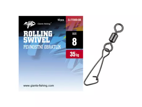 Giants fishing Pev. obratlík s karabinkou Rolling Swivel with Hooked Snap 10ks