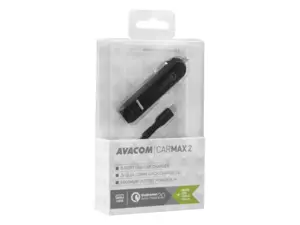 AVACOM CarMAX 2 nabíječka do auta 2x Qualcomm Quick Charge 2.0, černá barva micro USB kabel