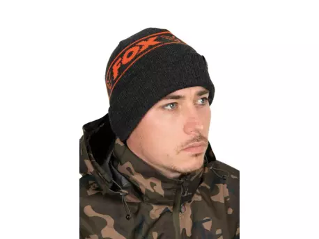 FOX Čepice COLLECTION BEANIE HAT - BLACK & ORANGE