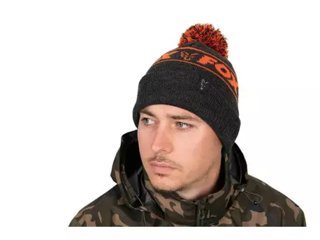 FOX Čepice COLLECTION BOBBLE - BLACK & ORANGE