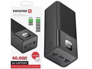 SWISSTEN for LAPTOPS POWER BANK 40000 mAh POWER DELIVERY černá