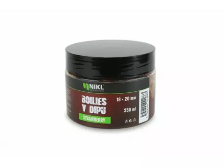 Nikl Boilies v dipu Strawberry 18+20mm, 250g