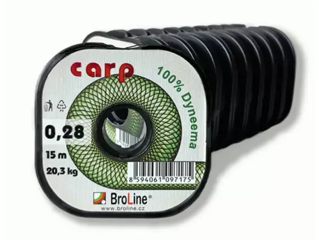 BROLINE S.R.O. Carp Dyneema - oválná/tm.zelená/10 m/0,10 mm/6,6 kg