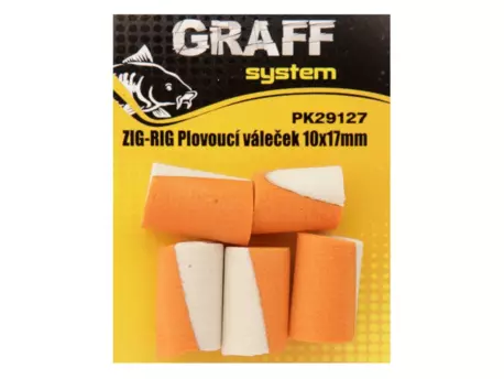 Graff Zig-Rig Plovoucí váleček 10x17mm Bílá/Ornažová 5ks