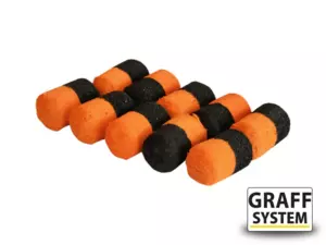 Graff Zig-Rig Plovoucí váleček 7x13mm Černá/Oranžová 10ks