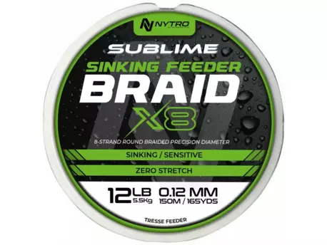 Nytro Šňůra Sublime X8 Sinking Feeder Braid 150m 0,08mm 4,1kg