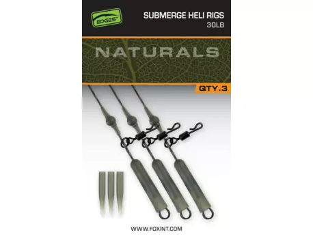 Fox Montáž Naturals Submerged Heli Rigs Leaders 75 cm 3 ks 30lb