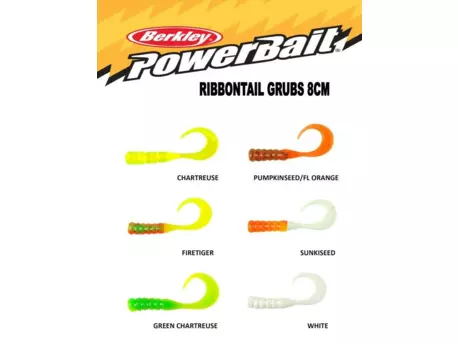 Berkley Twister POWERBAIT® RIBBONTAIL GRUBS 8CM CHARTREUSE VÝPRODEJ