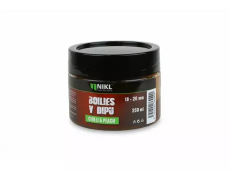 Nikl Boilies v dipu Chilli & Peach - 18+20mm, 250g