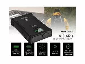 VIKING Outdoorová powerbanka VIDAR II 36000mAh/133Wh