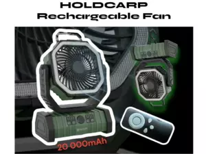 HOLDCARP Větrák Rechargeable Fan + Powerbanka + Lampa + dálk. ovládání