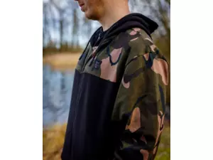 FOX LW BLACK/CAMO SPLIT ZIP HOODY