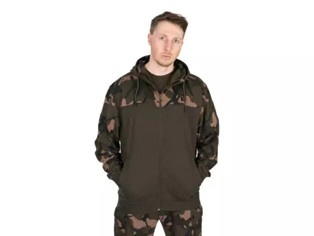 Fox mikina FOX LW KHAKI/CAMO SPLIT ZIP HOODY AKCE