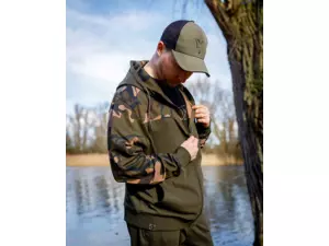 Fox mikina FOX LW KHAKI/CAMO SPLIT ZIP HOODY AKCE