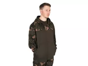 Fox mikina FOX LW KHAKI/CAMO SPLIT ZIP HOODY AKCE