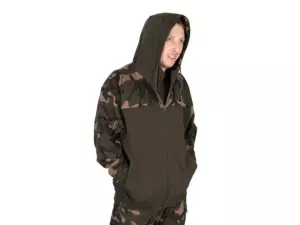 Fox mikina FOX LW KHAKI/CAMO SPLIT ZIP HOODY AKCE