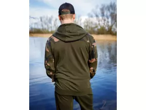 Fox mikina FOX LW KHAKI/CAMO SPLIT ZIP HOODY AKCE