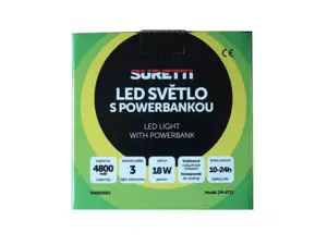 SURETTI Kempingová lampa s powerbankou