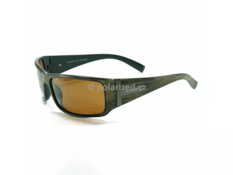 POLARIZED polarizační brýle ACTIVE SPORT 2MF11 zelené dřevo rám, hnědé sklo