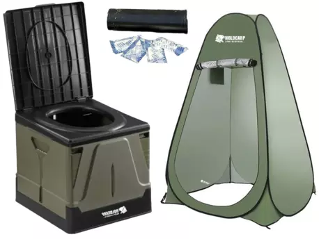 HOLDCARP SADA - Přenosná toaleta - Portable Toi  BIG + Toilet & Shower Tent AKCE