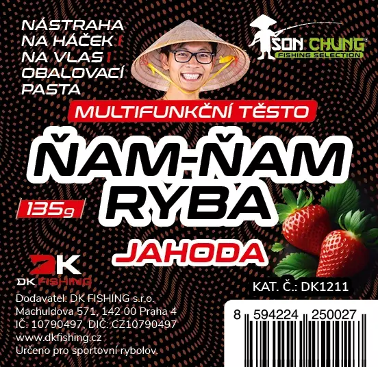 Šon Chung fishing selection inovativní těsto Ňam-Ňam ryba jahoda 135g