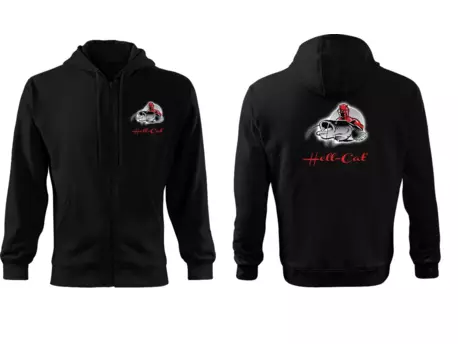 Hell-Cat dámská mikina s kapucí a zipem černá