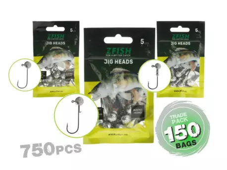 ZFISH Trade Pack Jigové Hlavy 150bal/750ks