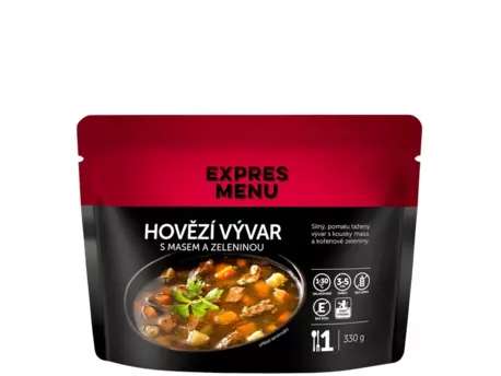 EXPRESS MENU Hovězí vývar s masem a zeleninou - 1 porce