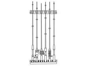 Berkley Vertical Rod Rack / Holder Black 6 Rods VÝPRODEJ