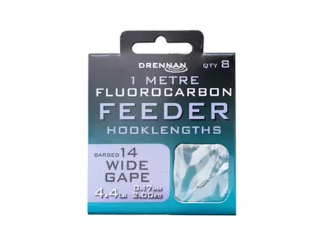 Drennan návazce Fluorocarbon Feeder Wide Gape vel.14 / 4,4lb