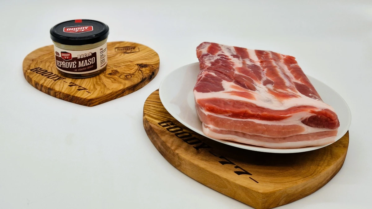 GOODY 77 s.r.o. GOODY 77 - Vepřové ve vlastní šťávě Bůček 170g