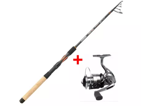 Garbolino prut Proxima JetSpin Tele L 1,80m, 3-15g + naviják Strike 301 FD