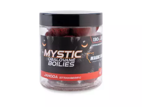 MAGIC WOLF Boilies obalované Mystic 22mm JAHODA 130g