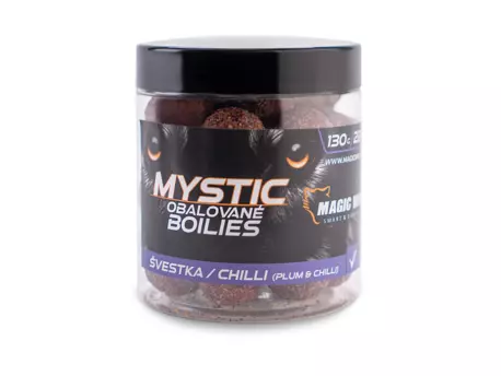 MAGIC WOLF Boilies obalované Mystic 22mm CHILLI/ŠVESTKA 130g