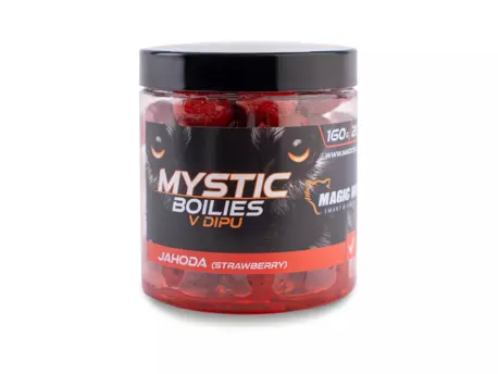 MAGIC WOLF Mystic Boilies v dipu 20mm JAHODA 160g