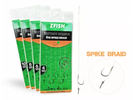 ZFISH Návazec Method Feeder Rig Spike Braid 5 ks