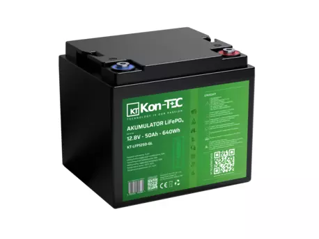Baterie Kon-Tec KT-LFP1250-GL Green Line Lithium-železo-fosfátová LiFePO4 baterie 12V, 12,8V 50Ah, 640Wh Wireless BMS System
