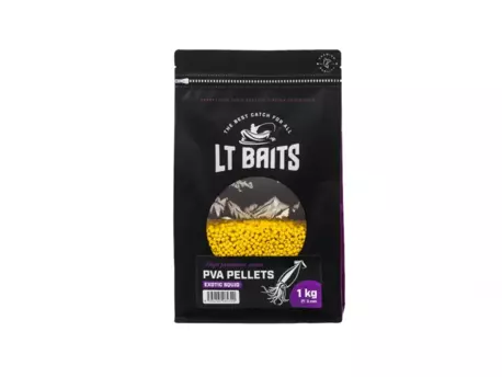 LT BAITS Exotic Squid PVA Peletky 3mm 1kg