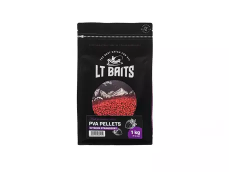 LT BAITS Extreme Strawberry PVA Peletky 3mm 1kg