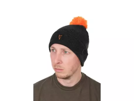 Fox Čepice Collection Bobble Hat Black Orange