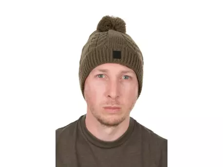 Fox Čepice Khaki Knitted Bobble