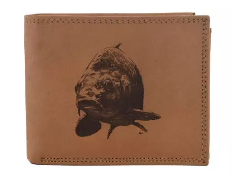 Mercucio Pánská peněženka Natural Kapr Hlava