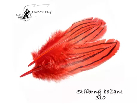 Tommi Fly PEŘÍ STŘÍBRNÉHO BAŽANTA - červené