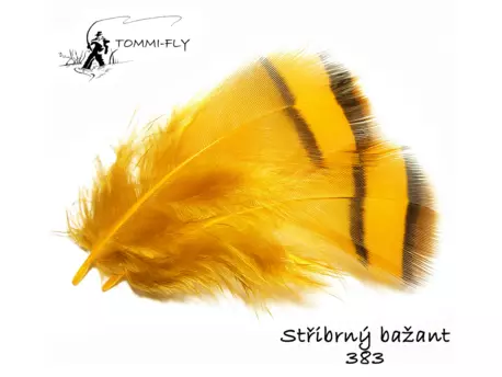 Tommi Fly PEŘÍ PEŘÍ STŘÍBRNÉHO BAŽANTA KRČNÍ - žlutý