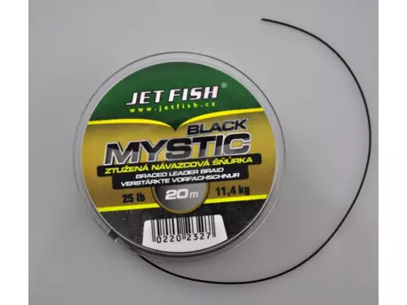 JET FISH Návazcová šňůrka BLACK Mystic - 25lb - 20 m