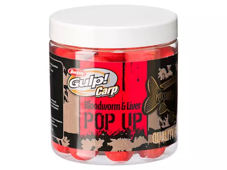 BERKLEY Plovoucí boilies GULP CARP Bloodworm & Liver 100g