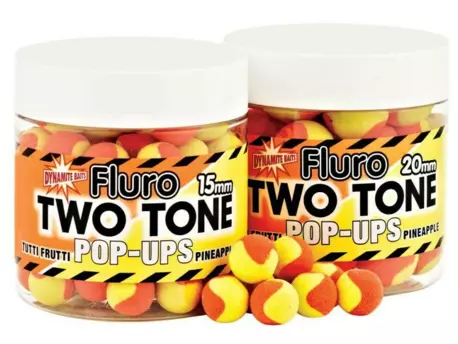 DYNAMITE BAITS Pop-Ups - Fluro Two Tone Tutti-Frutti & Pineapple 15mm