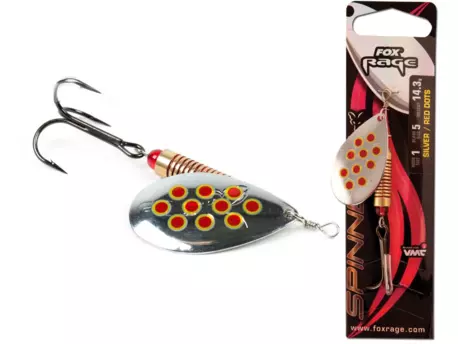 FOX RAGE BLADE FRENCH SPINNER Silver Red Dots VÝPRODEJ