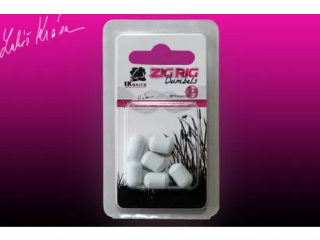 LK Baits ZIG RIG Dumbels Pop–Up – White