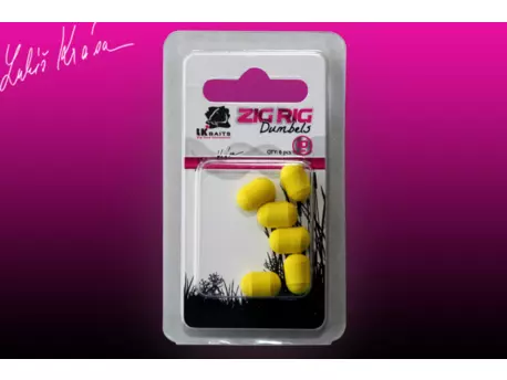 LK Baits ZIG RIG Dumbels Pop–Up – Yellow